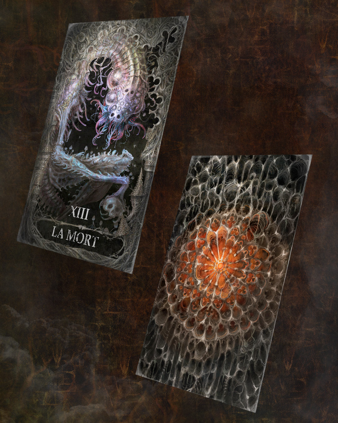 Parasomnie – Tarot des Cauchemars, 30 cartes XXL, étui dorure argent & brochure guide, édition linogravure