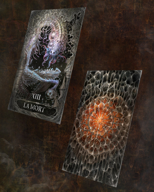 Parasomnie – Tarot des Cauchemars, 30 cartes XXL, étui dorure argent & brochure guide, édition linogravure