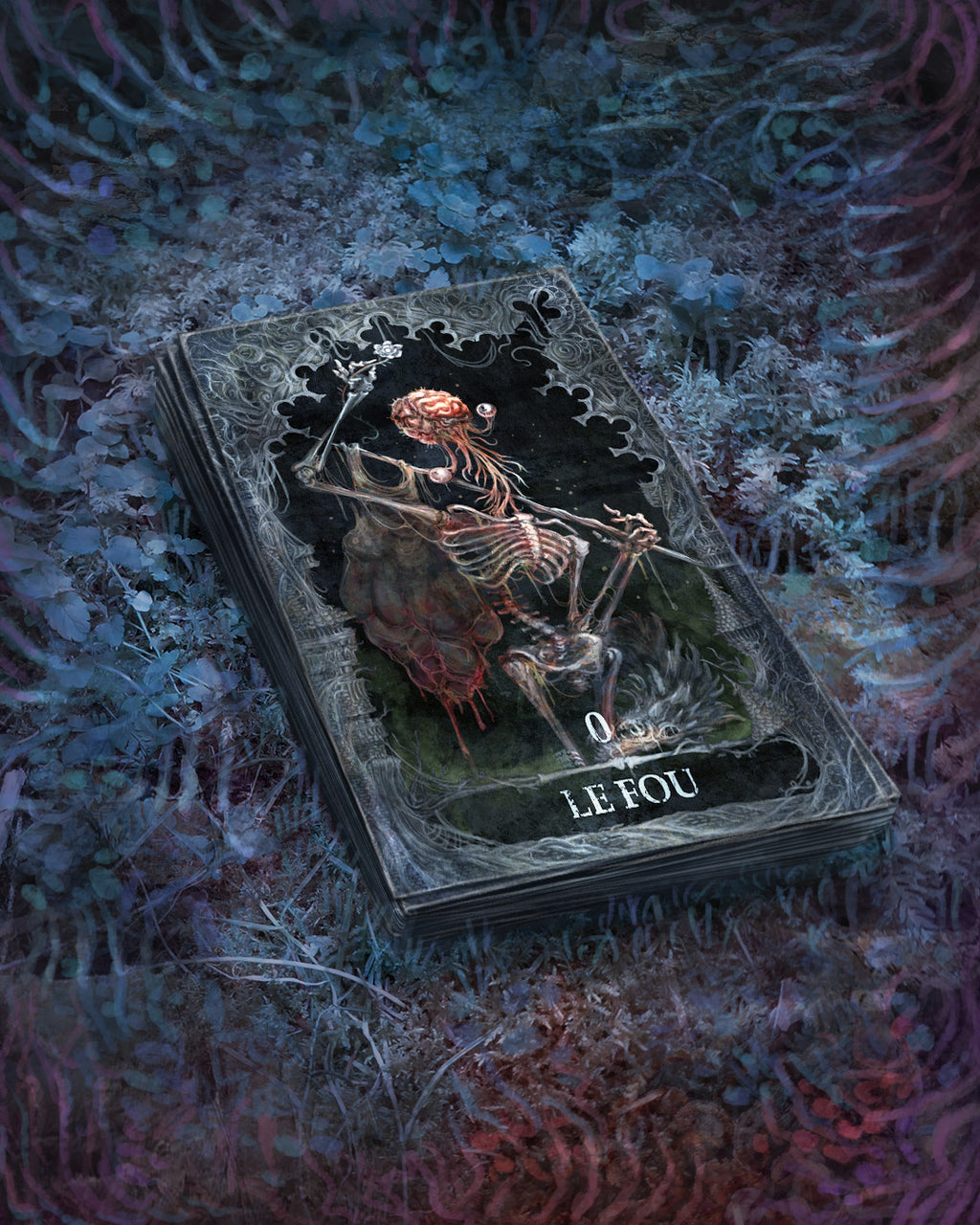 Parasomnie – Tarot des Cauchemars, 30 cartes XXL, étui dorure argent & brochure guide, édition linogravure